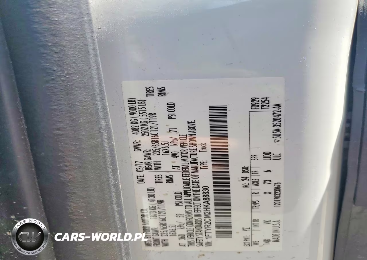 2017 Ford Transit T-250 VIN:1FTYR2CM2HKA88830 - 13