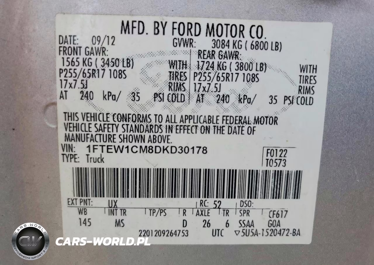 2013 Ford F150 Supercrew VIN:1FTEW1CM8DKD30178 - 12