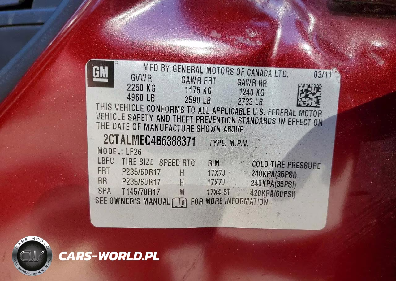 2011 GMC Terrain Sle VIN:2CTALMEC4B6388371 - 13