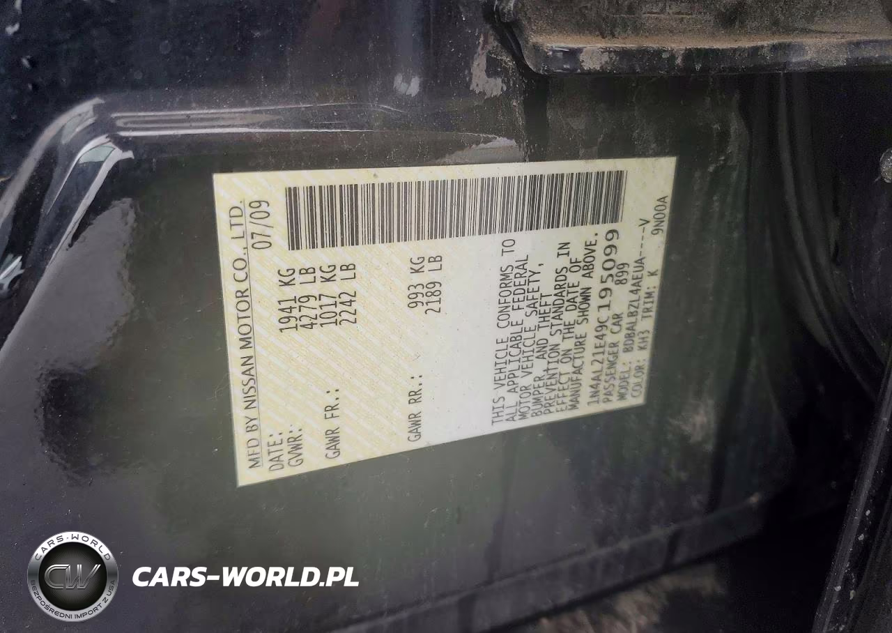 2009 Nissan Altima 2.5-2.5S VIN:1N4AL21E49C195099 - 12