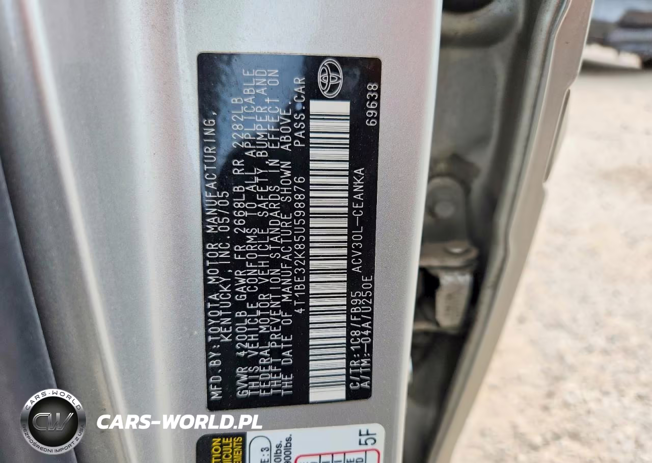 2005 Toyota Camry Le VIN:4T1BE32K85U598876 - 12