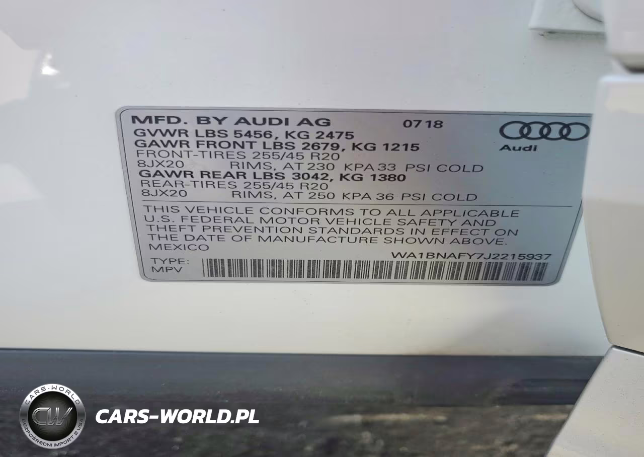 2018 Audi Q5 2.0T Premium, Hybrid Prestige, Tdi Premium Plus VIN:WA1BNAFY7J2215937 - 13