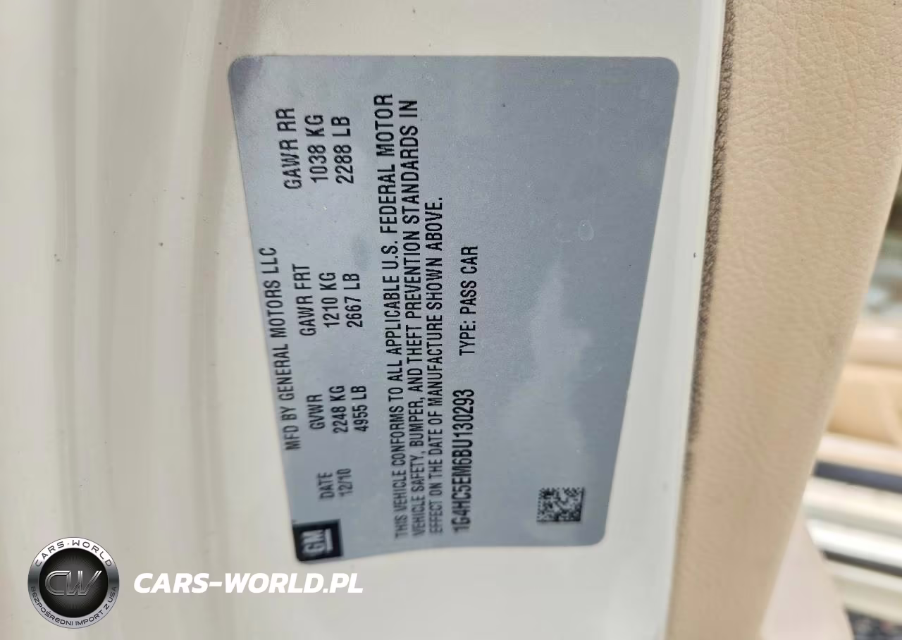 2011 Buick Lucerne Cxl VIN:1G4HC5EM6BU130293 - 12
