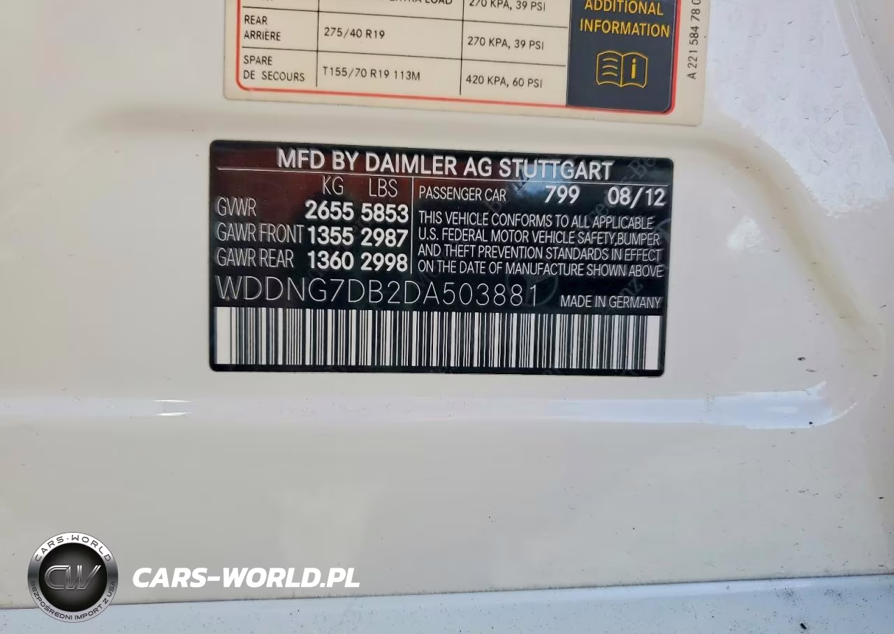 2013 Mercedes-Benz S 550 VIN:WDDNG7DB2DA503881 - 12
