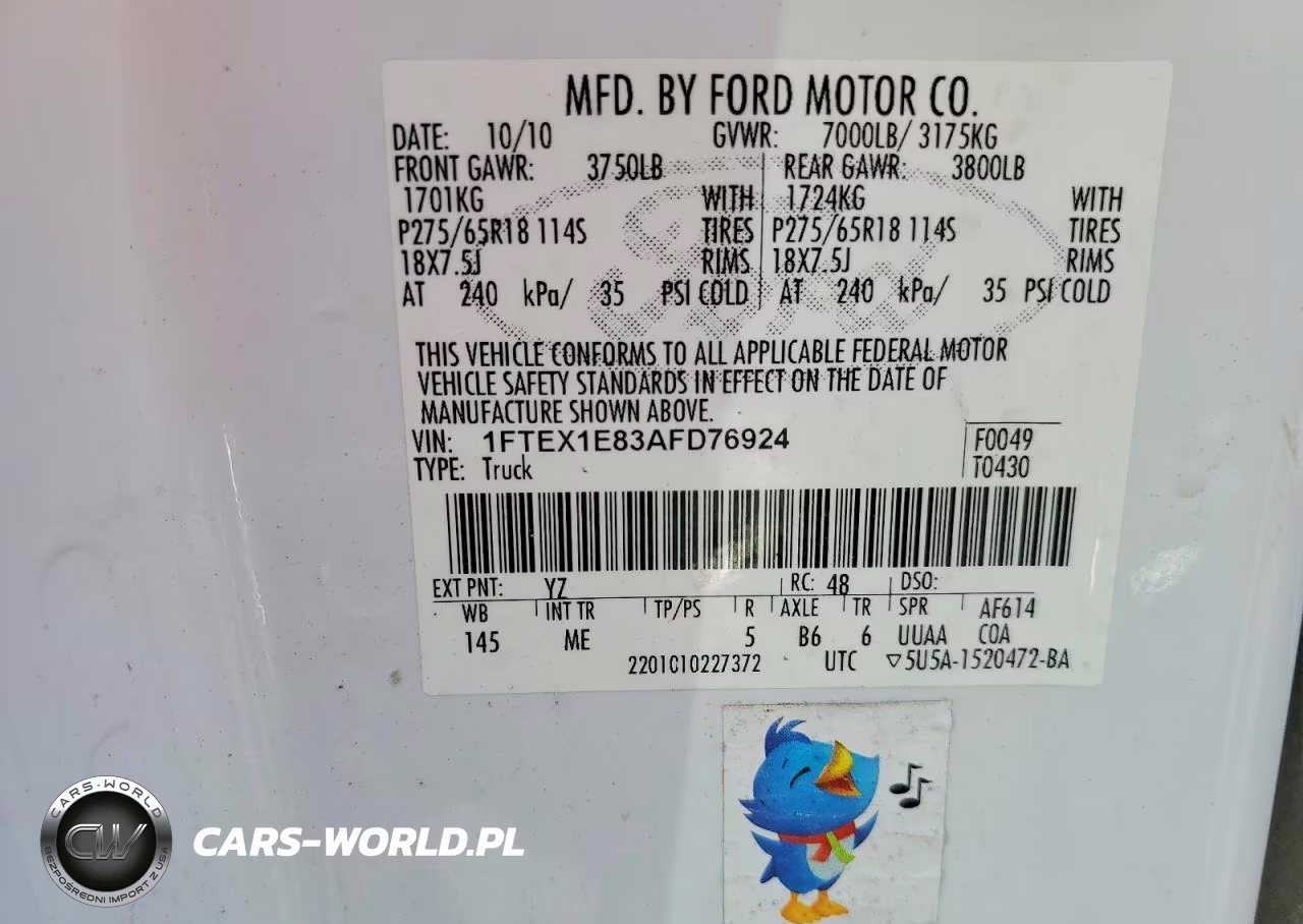 2010 Ford F150 Super Cab VIN:1FTEX1E83AFD76924 - 12