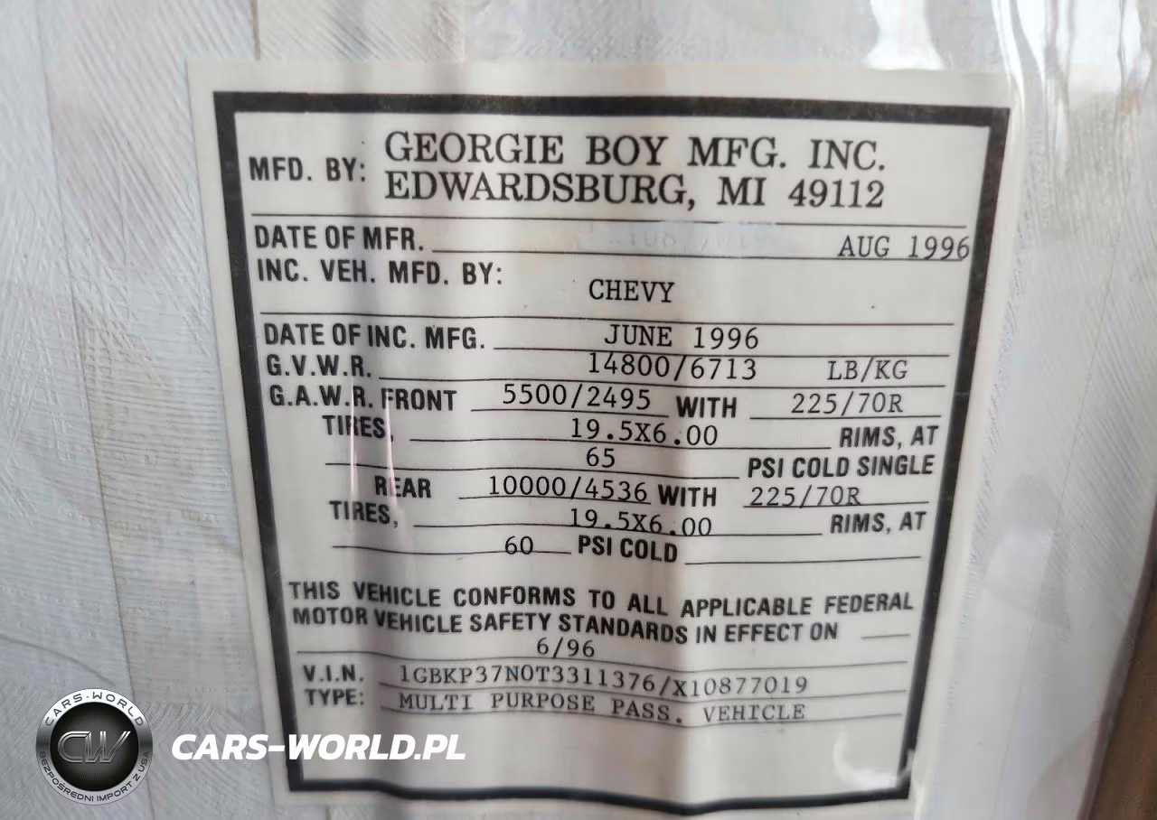 1996 Chevrolet P30 VIN:1GBKP37N0T3311376 - 10