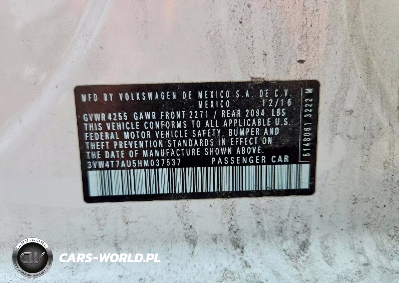 2017 Volkswagen Gti S VIN:3VW4T7AU5HM037537 - 12