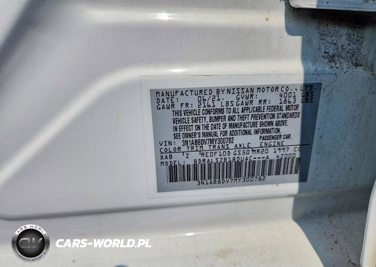 2021 Nissan Sentra Sr VIN:3N1AB8DV7MY300782 - 12
