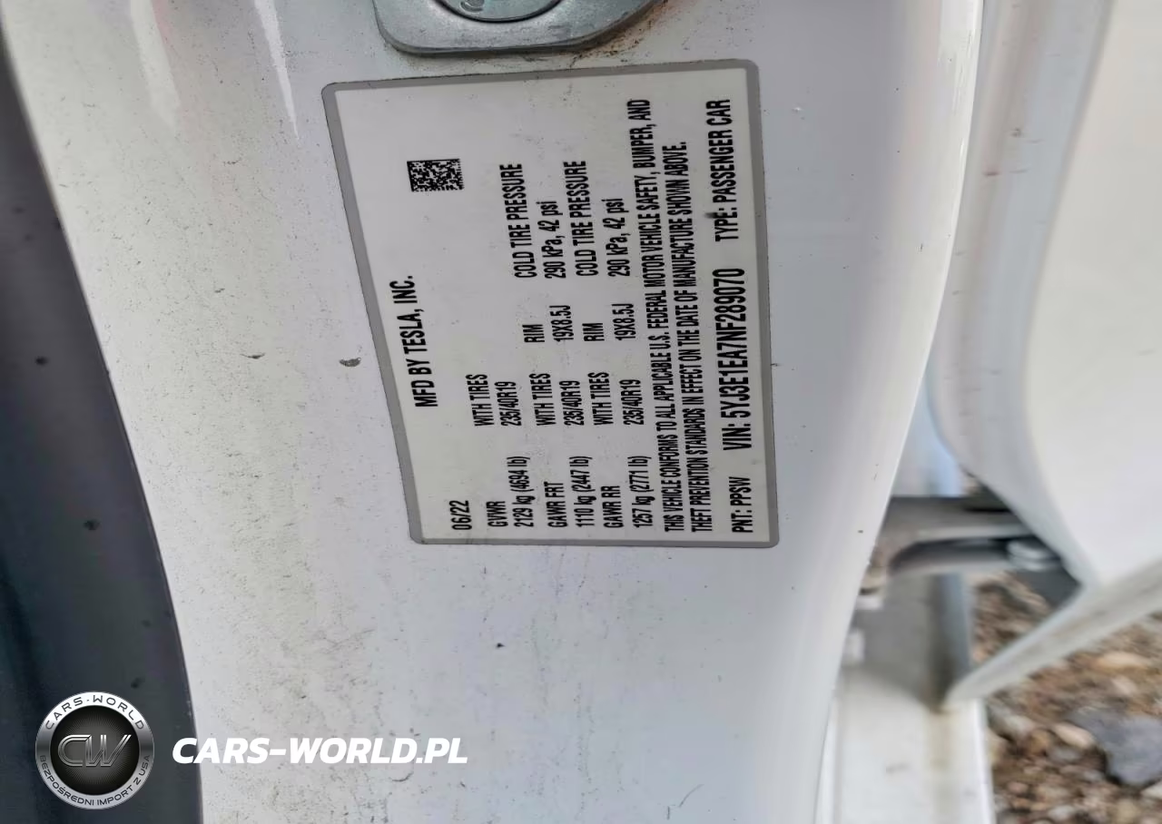 2022 Tesla Model 3 VIN:5YJ3E1EA7NF289070 - 14