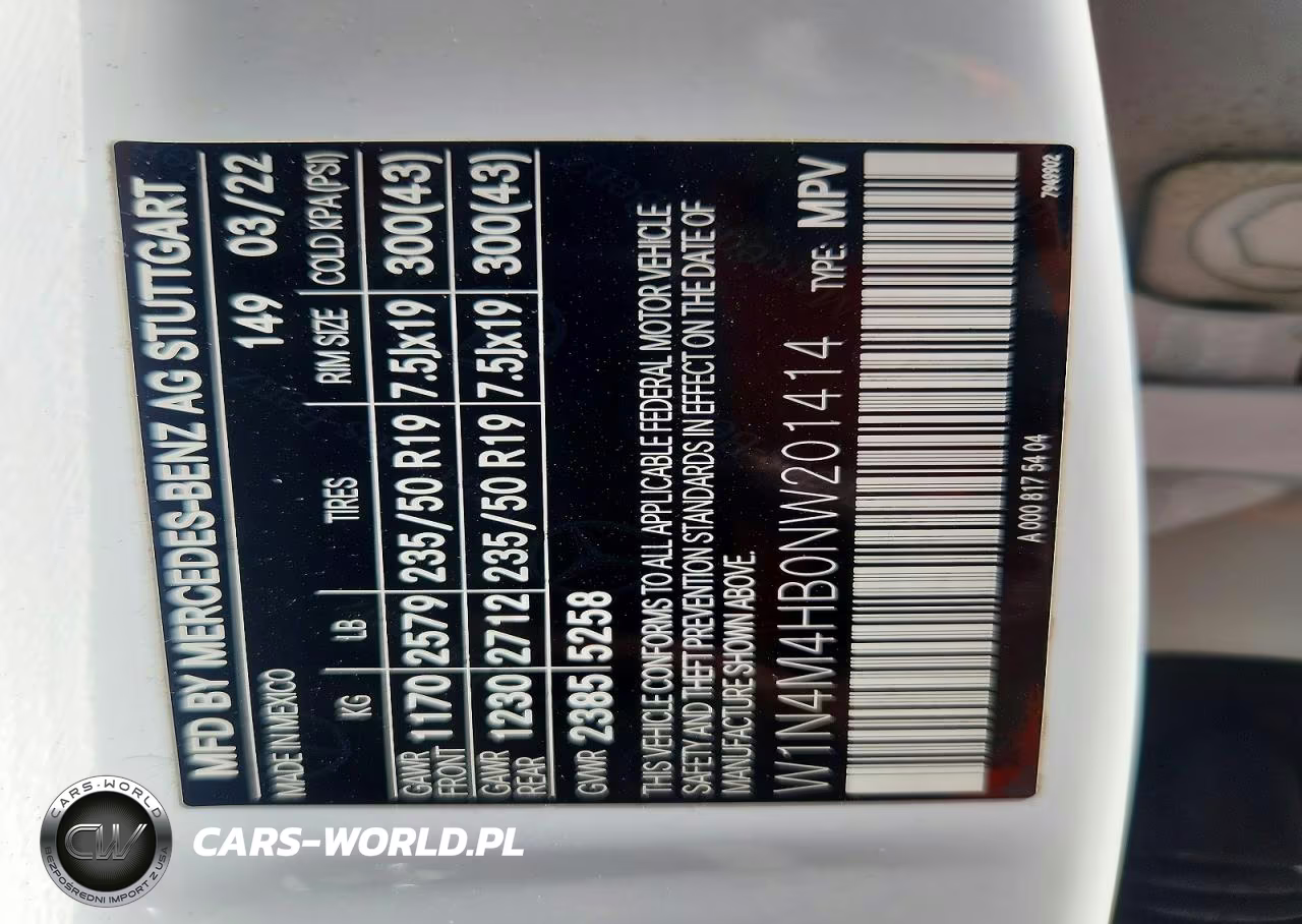 2022 Mercedes-Benz Glb 250 4Matic VIN:W1N4M4HB0NW201414 - 14