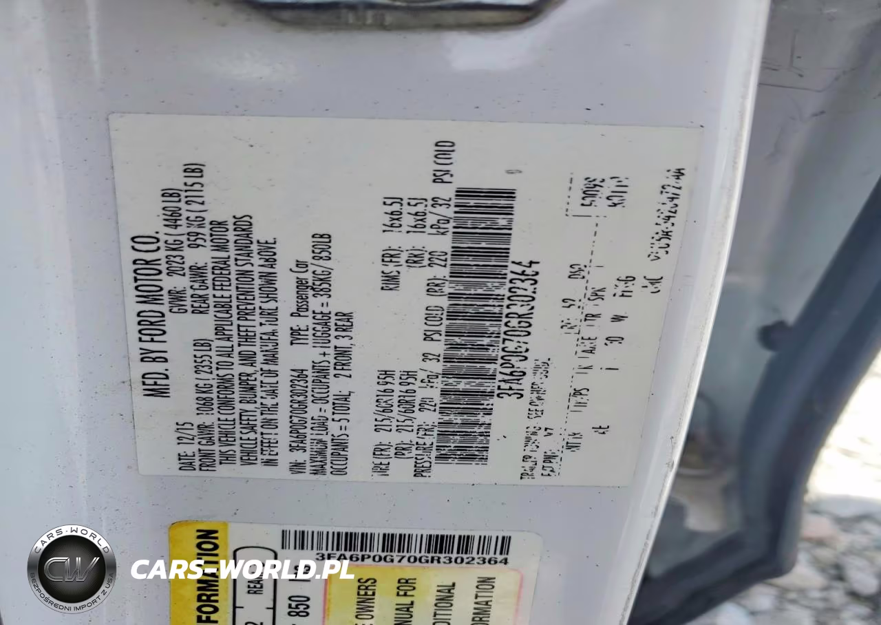 2016 Ford Fusion S VIN:3FA6P0G70GR302364 - 12
