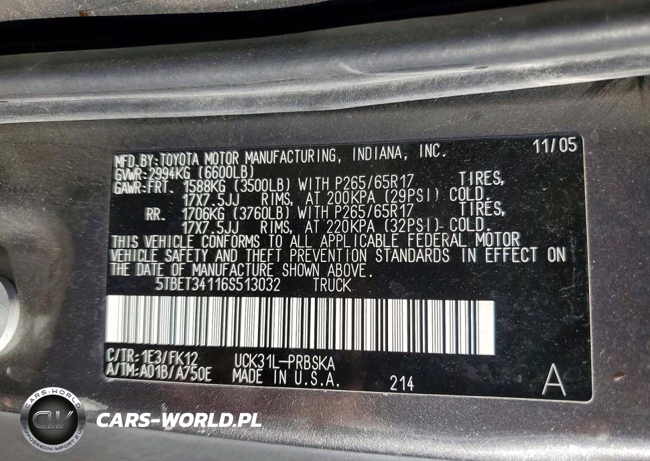 2006 Toyota Tundra Double Cab Sr5 VIN:5TBET34116S513032 - 12