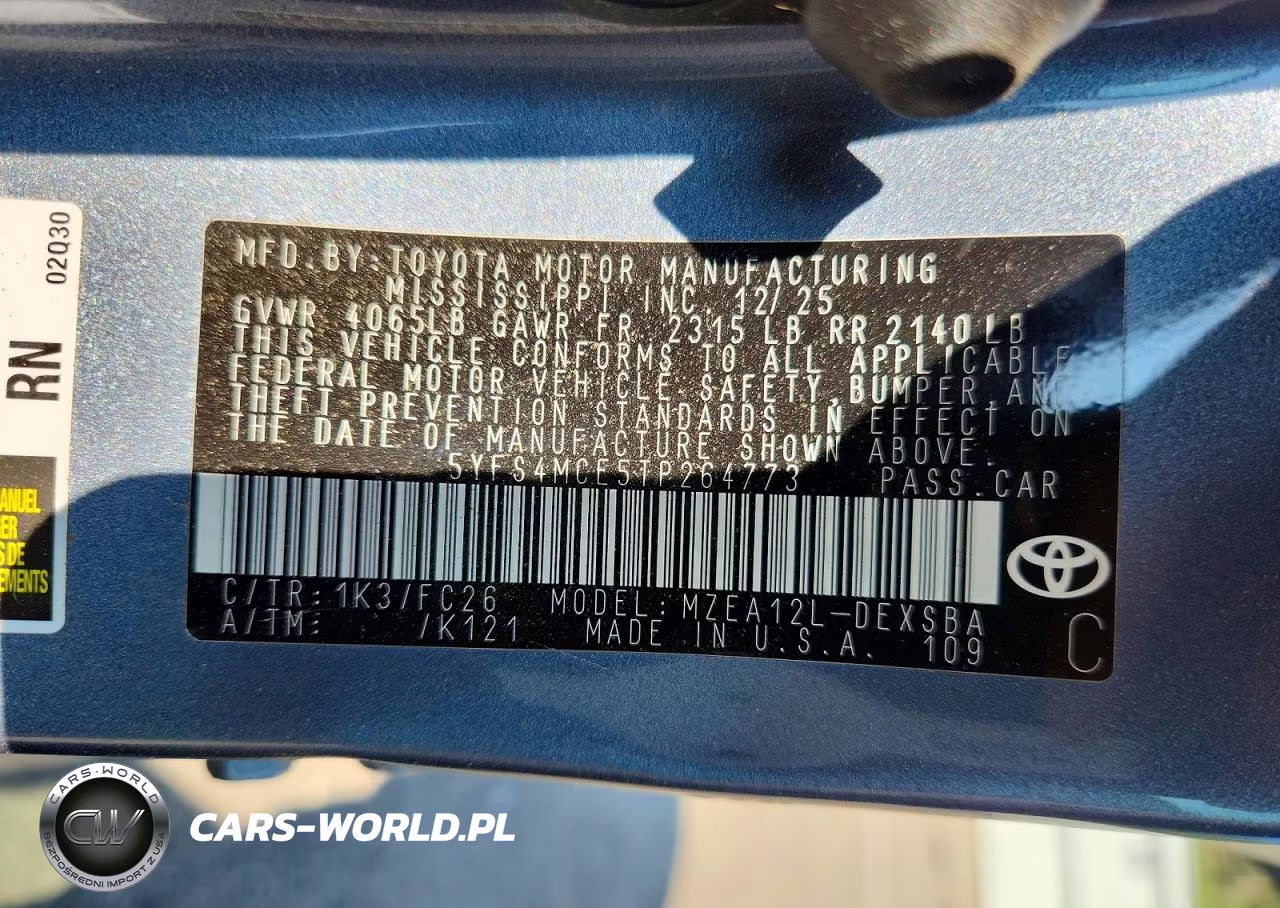 2026 Toyota Corolla Se VIN:5YFS4MCE5TP264773 - 12