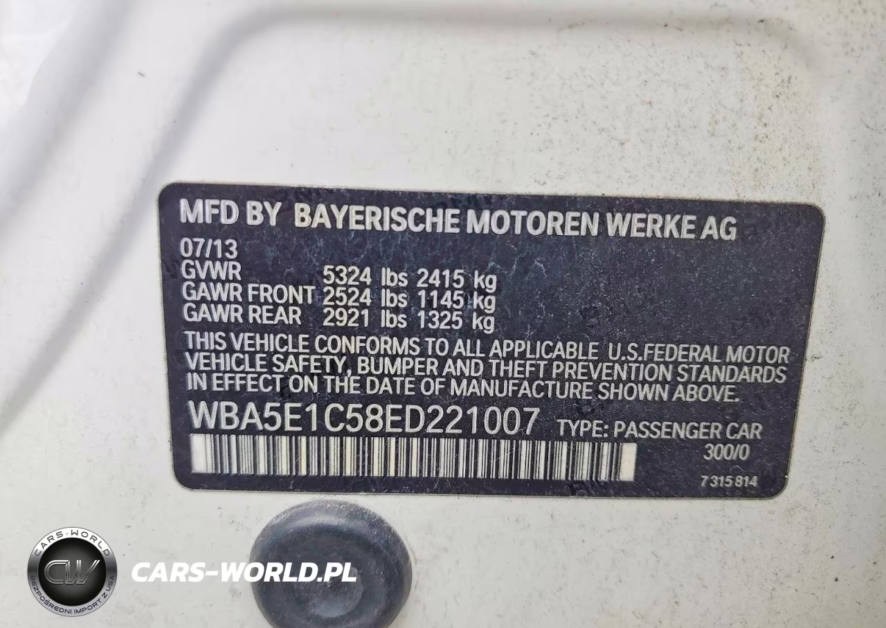 2014 BMW Activehybrid 5 VIN:WBA5E1C58ED221007 - 12