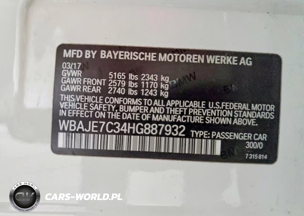 2017 BMW 540 Xi VIN:WBAJE7C34HG887932 - 12