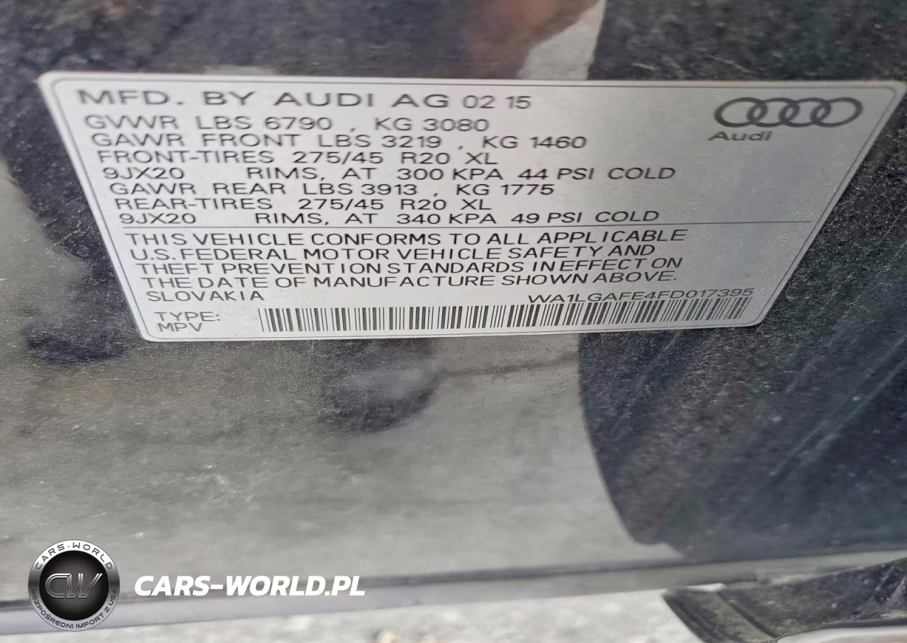 2015 Audi Q7 Premium Plus VIN:WA1LGAFE4FD017395 - 13