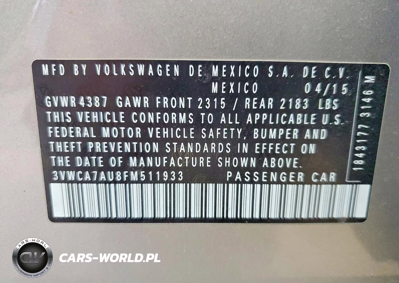 2015 Volkswagen Golf Sportwagen Tdi S VIN:3VWCA7AU8FM511933 - 12