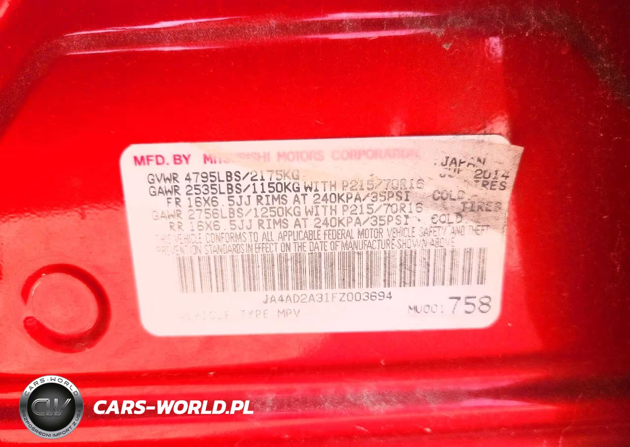 2015 Mitsubishi Outlander Es VIN:JA4AD2A31FZ003694 - 13