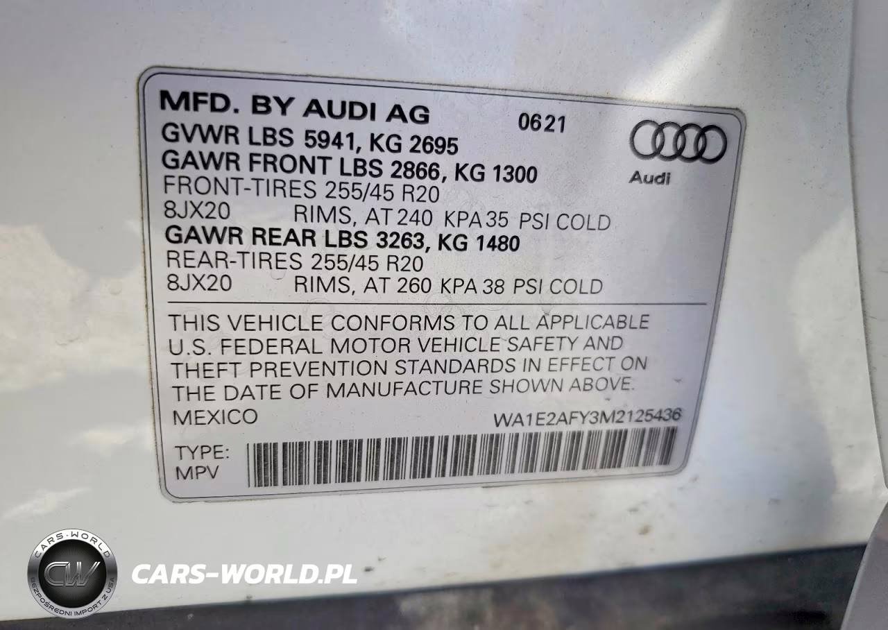 2021 Audi Q5 E Premium Plus VIN:WA1E2AFY3M2125436 - 14
