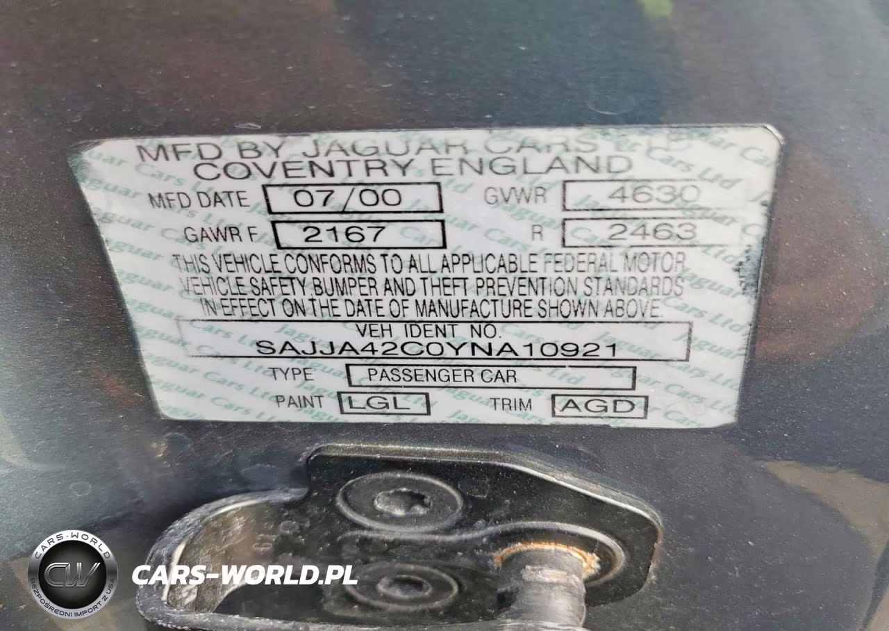 2000 Jaguar Xk8 VIN:SAJJA42C0YNA10921 - 12