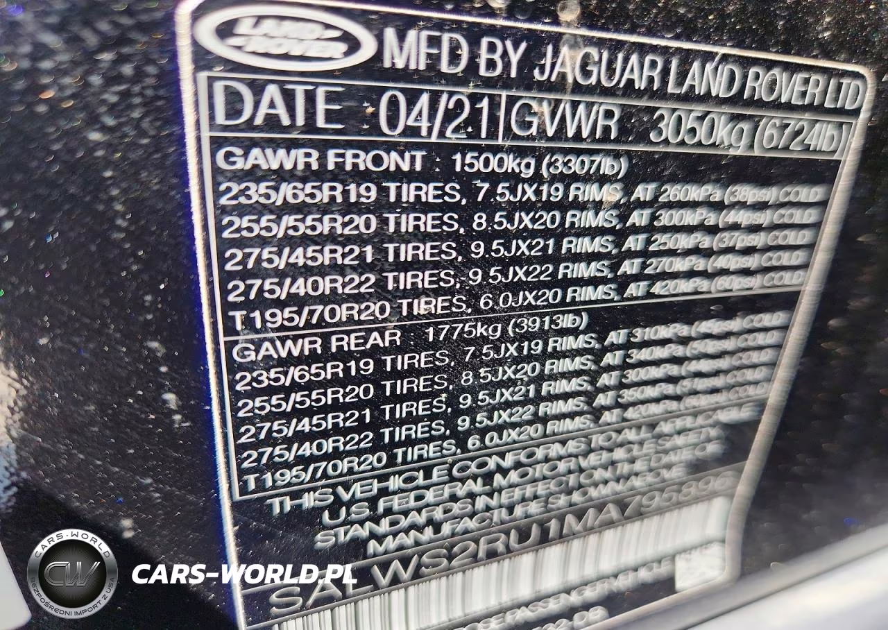 2021 Land Rover Range Rover Sport Hst VIN:SALWS2RU1MA795896 - 13