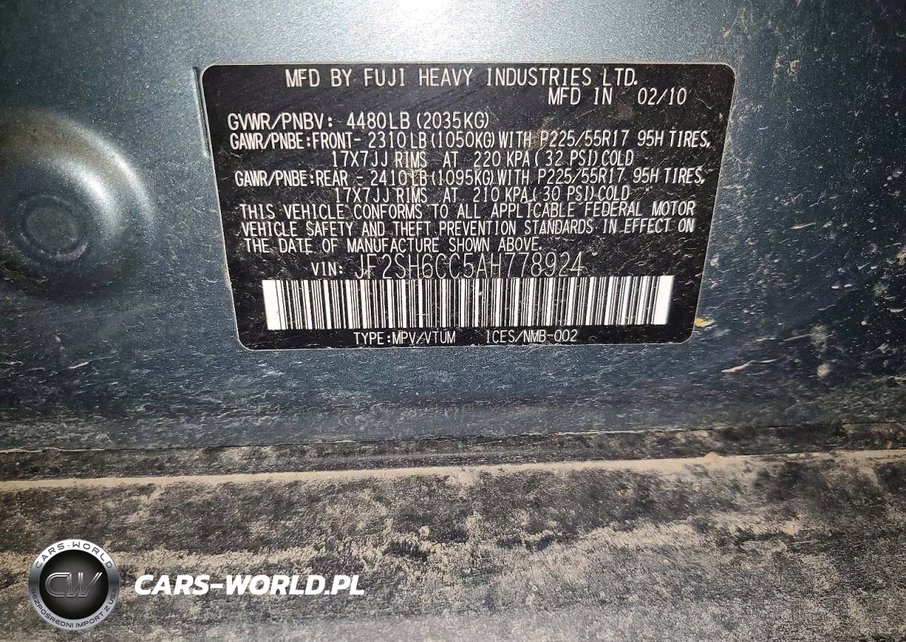 2010 Subaru Forester 2.5X Premium VIN:JF2SH6CC5AH778924 - 13
