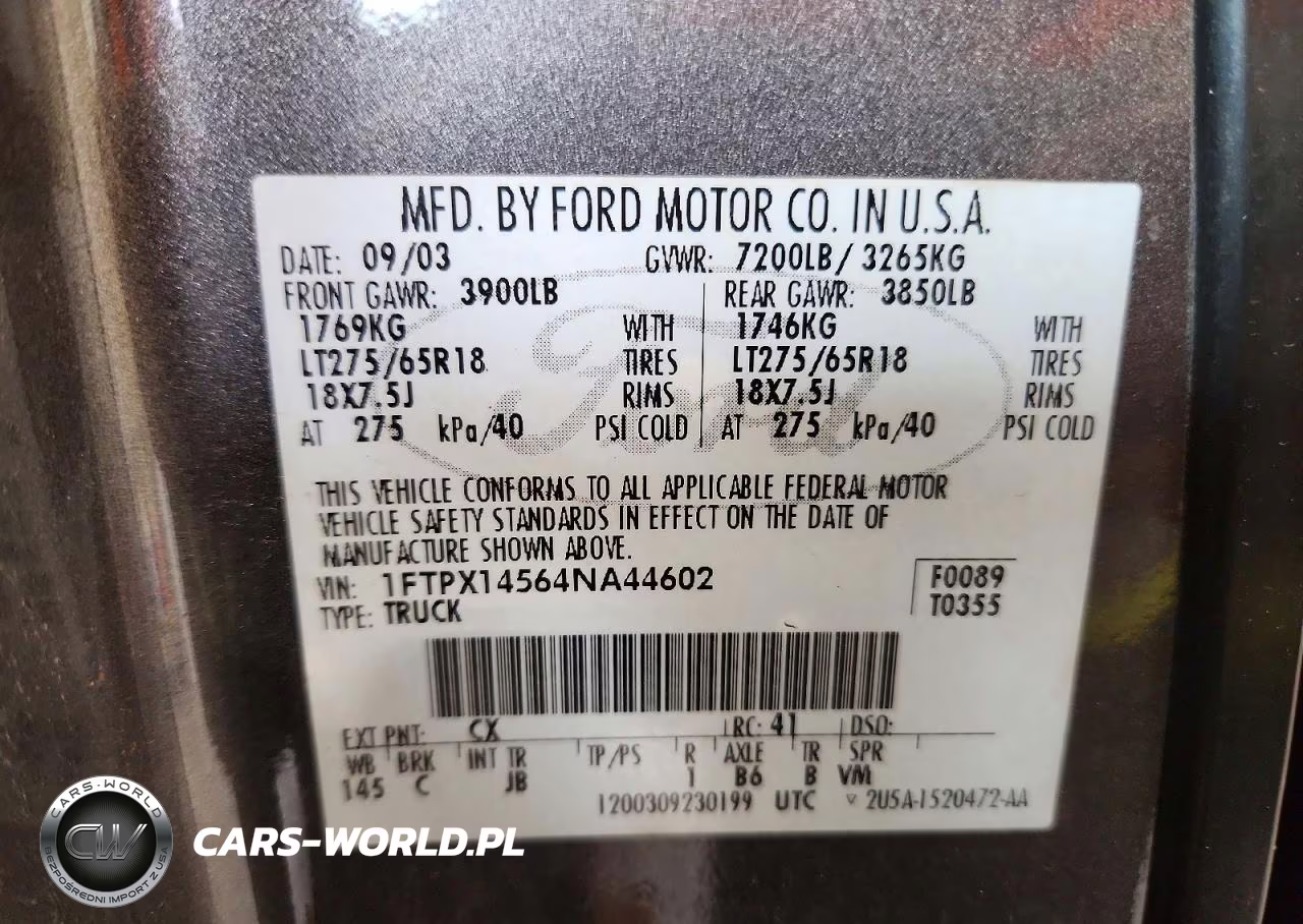 2004 Ford F150 VIN:1FTPX14564NA44602 - 12