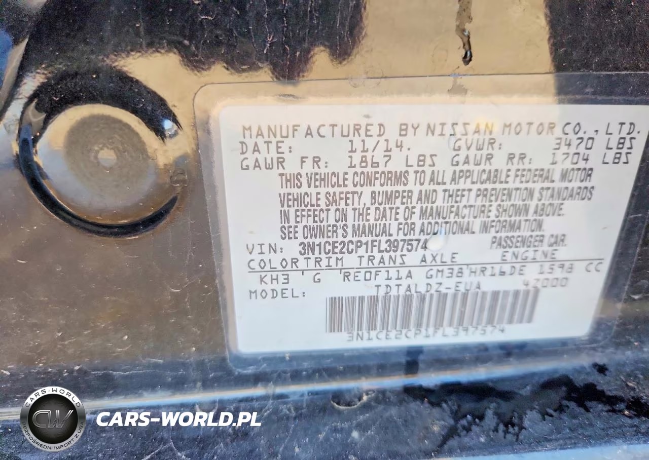 2015 Nissan Versa Note Sv VIN:3N1CE2CP1FL397574 - 12