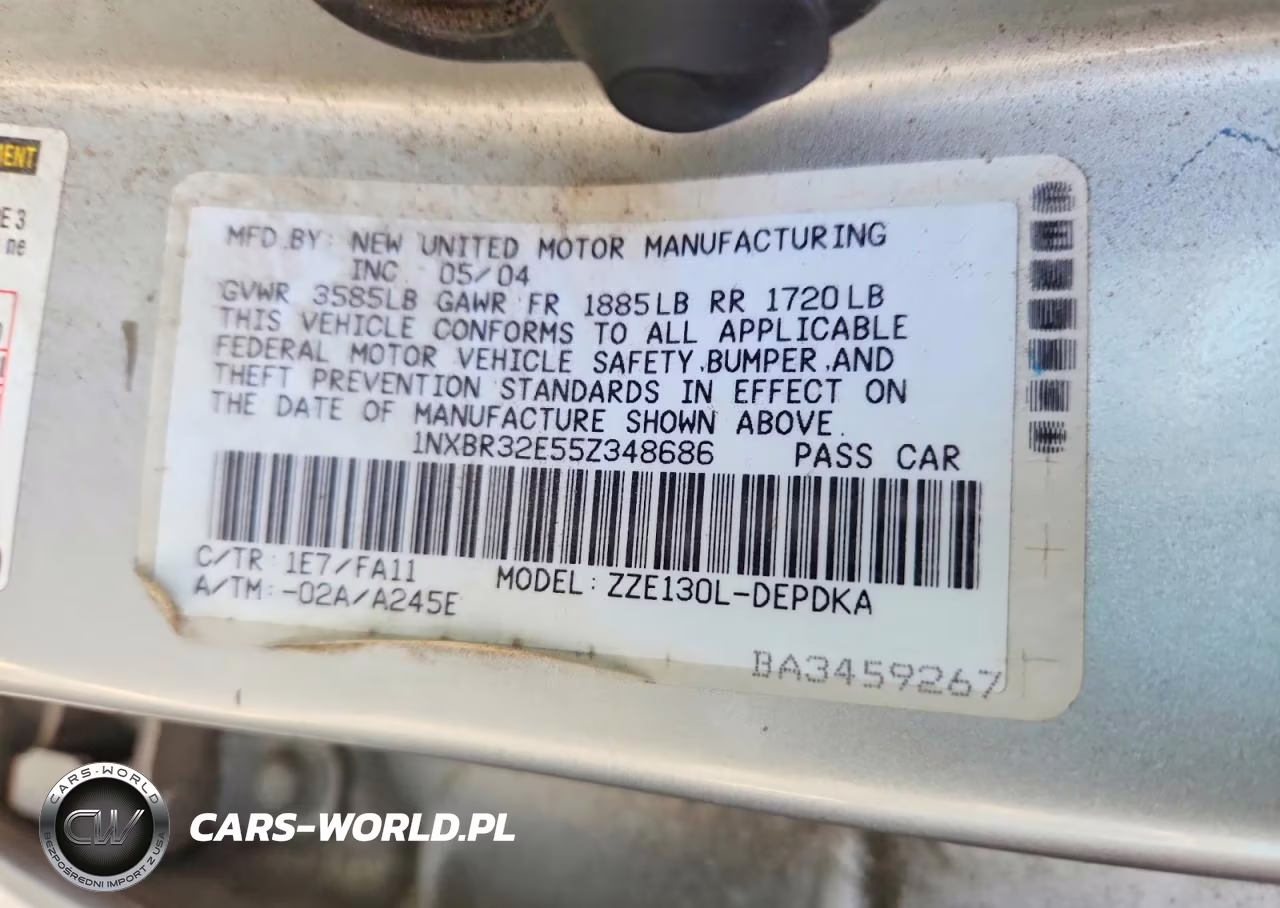 2005 Toyota Corolla Ce VIN:1NXBR32E55Z348686 - 12