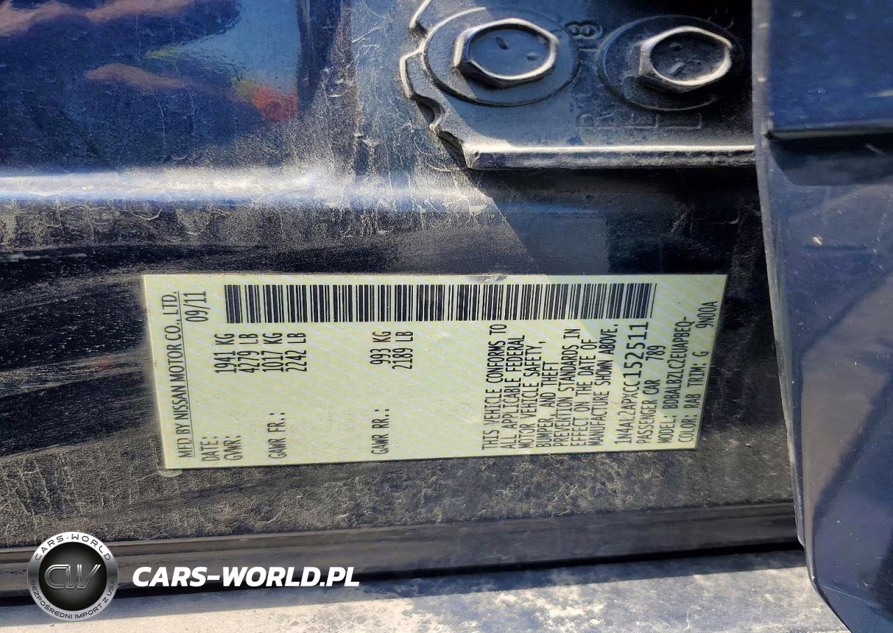 2012 Nissan Altima 2.5 VIN:1N4AL2APXCC152511 - 12