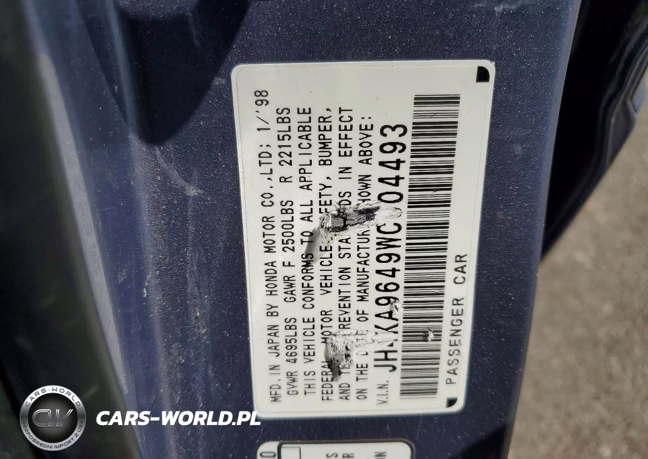 1998 Acura 3.5Rl VIN:JH4KA9649WC004493 - 13