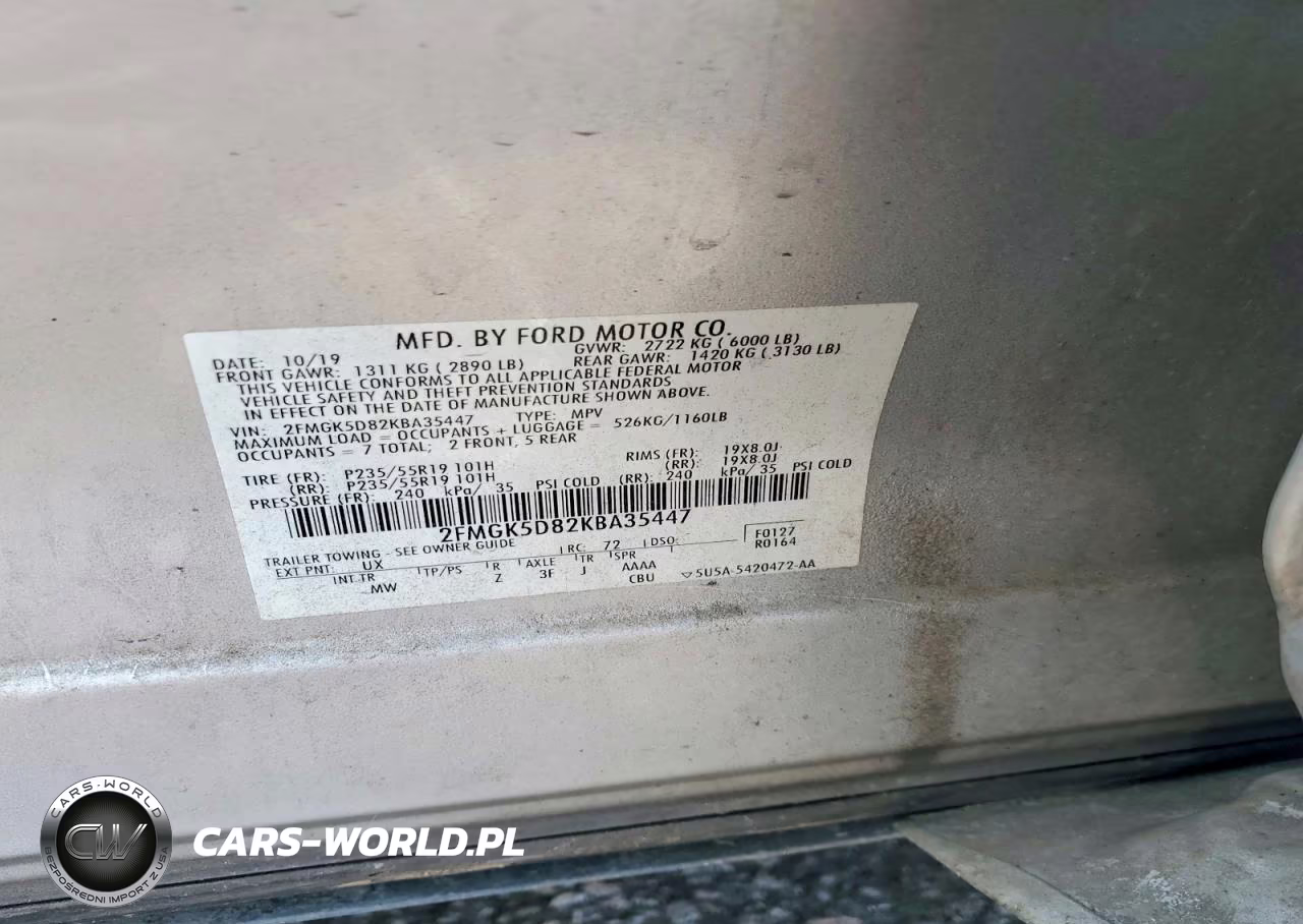 2019 Ford Flex Limited VIN:2FMGK5D82KBA35447 - 12