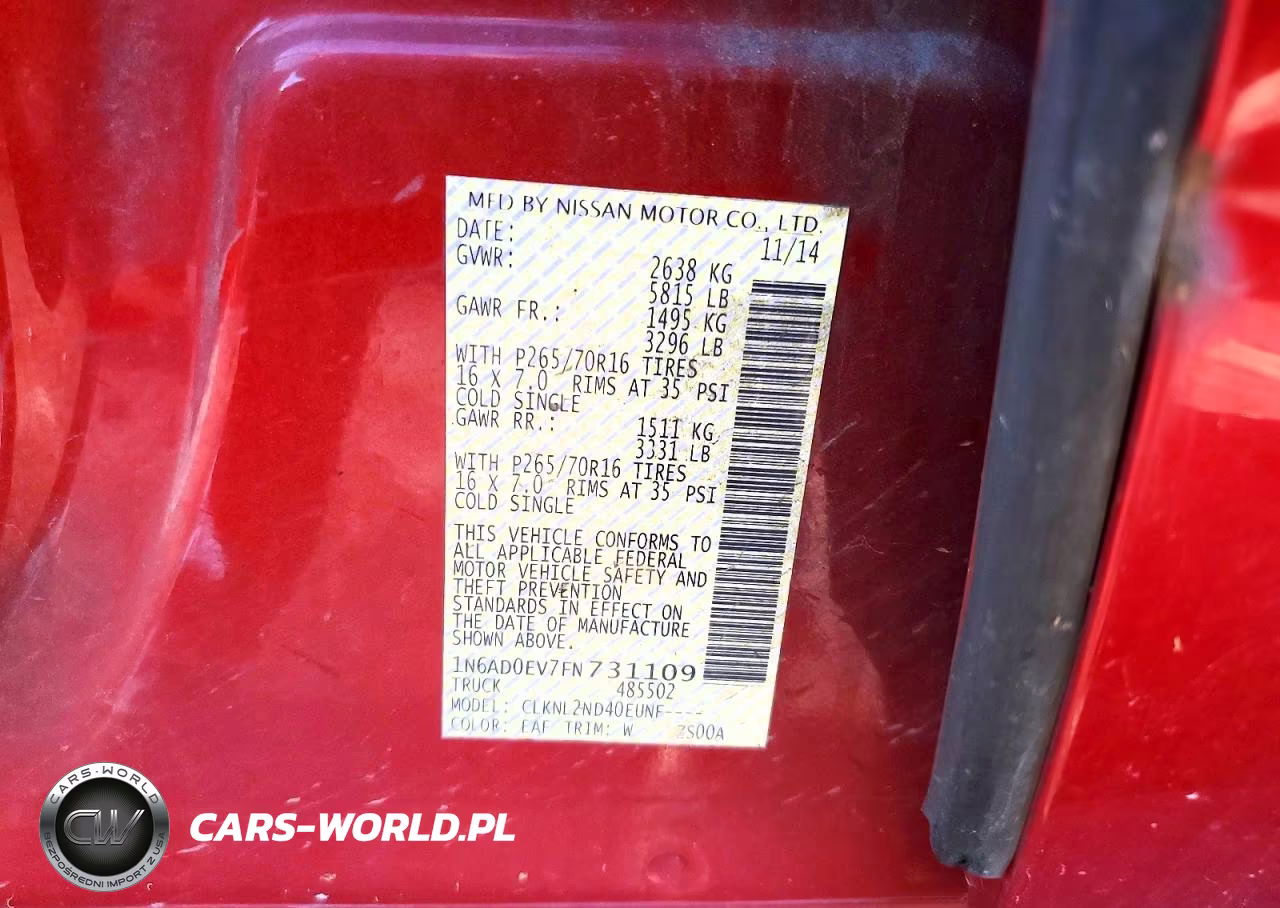2015 Nissan Frontier S VIN:1N6AD0EV7FN731109 - 12