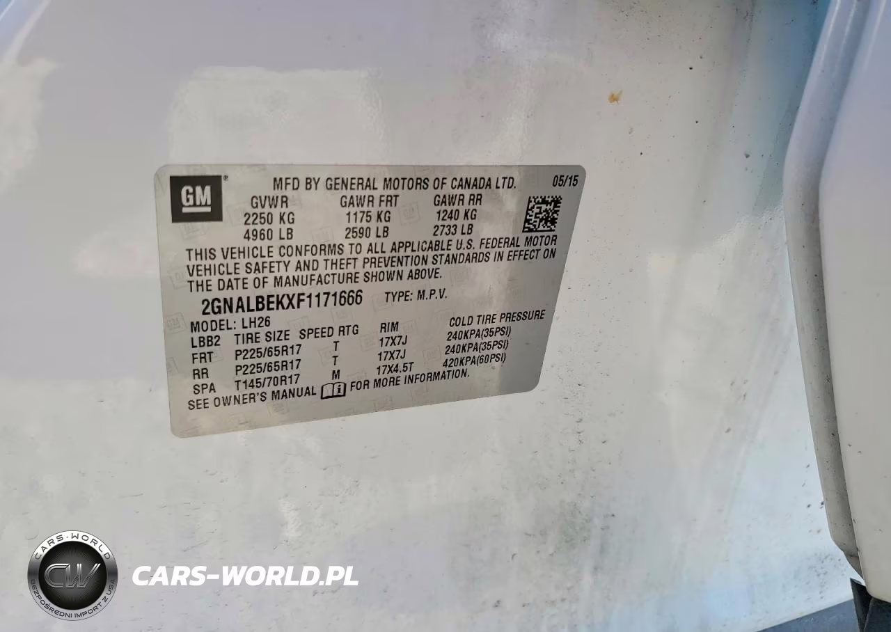 2015 Chevrolet Equinox Lt VIN:2GNALBEKXF1171666 - 13