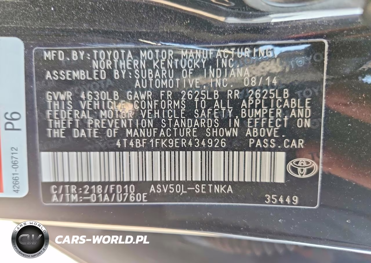2014 Toyota Camry Le VIN:4T4BF1FK9ER434926 - 12