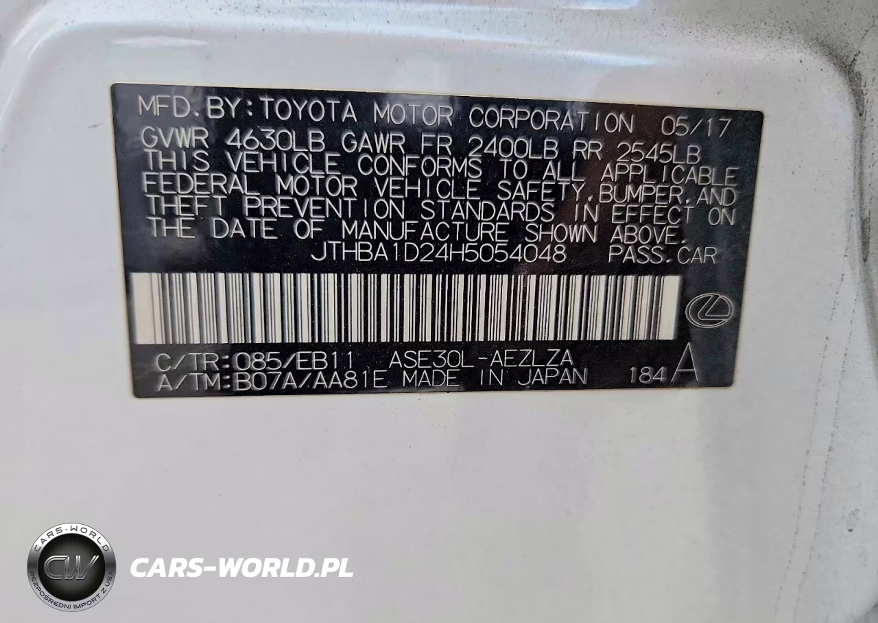 2017 Lexus Is 200T VIN:JTHBA1D24H5054048 - 12
