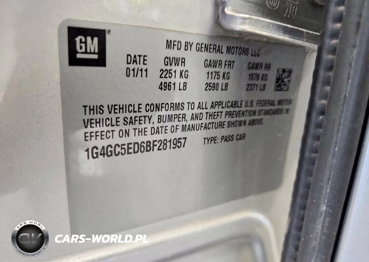 2011 Buick Lacrosse Cxl VIN:1G4GC5ED6BF281957 - 12