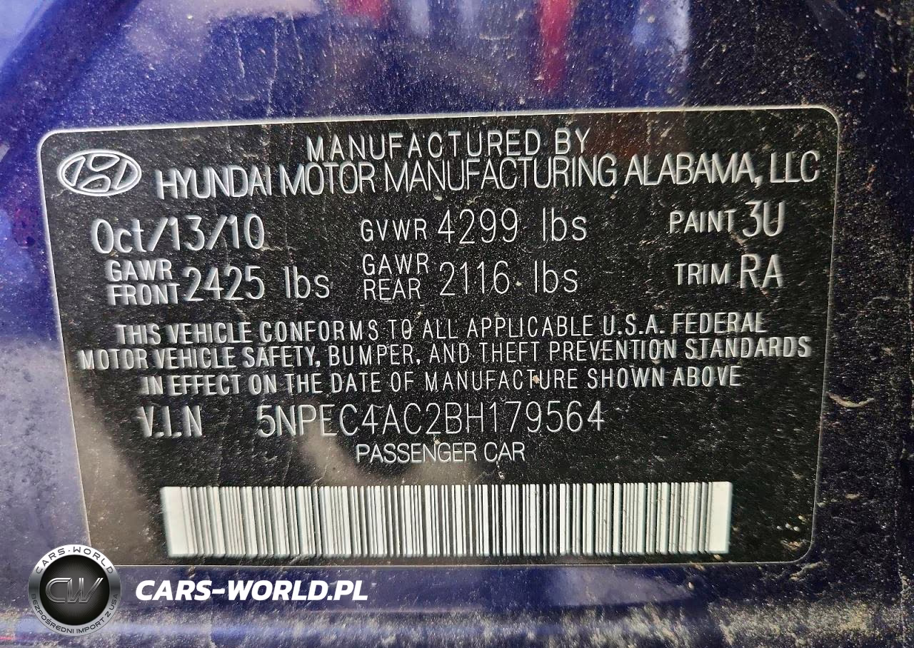 2011 Hyundai Sonata Limited VIN:5NPEC4AC2BH179564 - 12