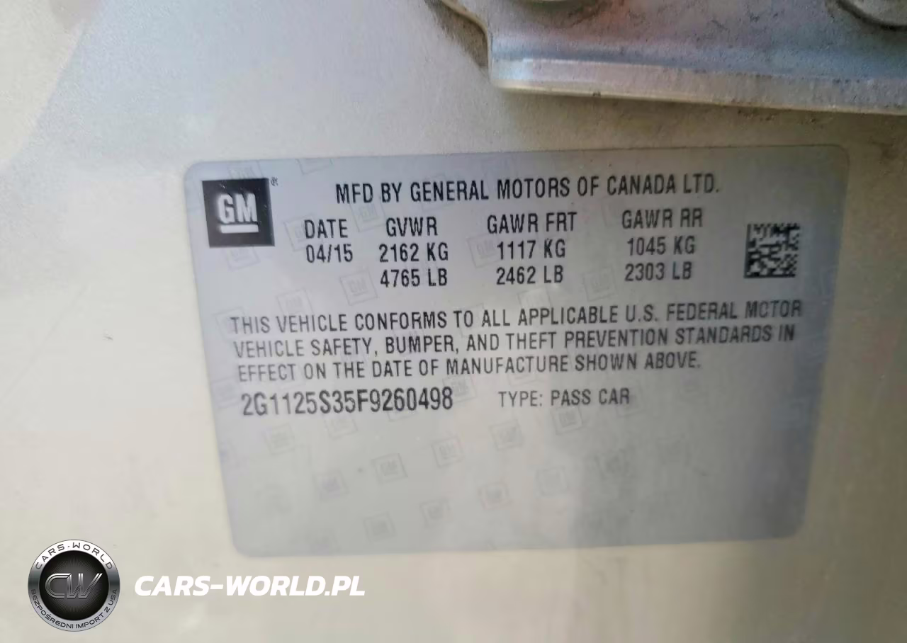 2015 Chevrolet Impala Lt VIN:2G1125S35F9260498 - 13