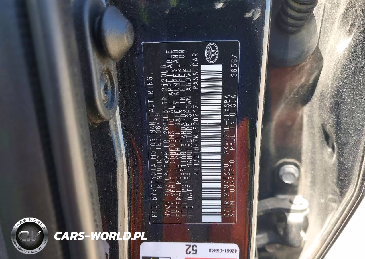 2019 Toyota Camry Hybrid Se VIN:4T1B21HK7KU520217 - 13