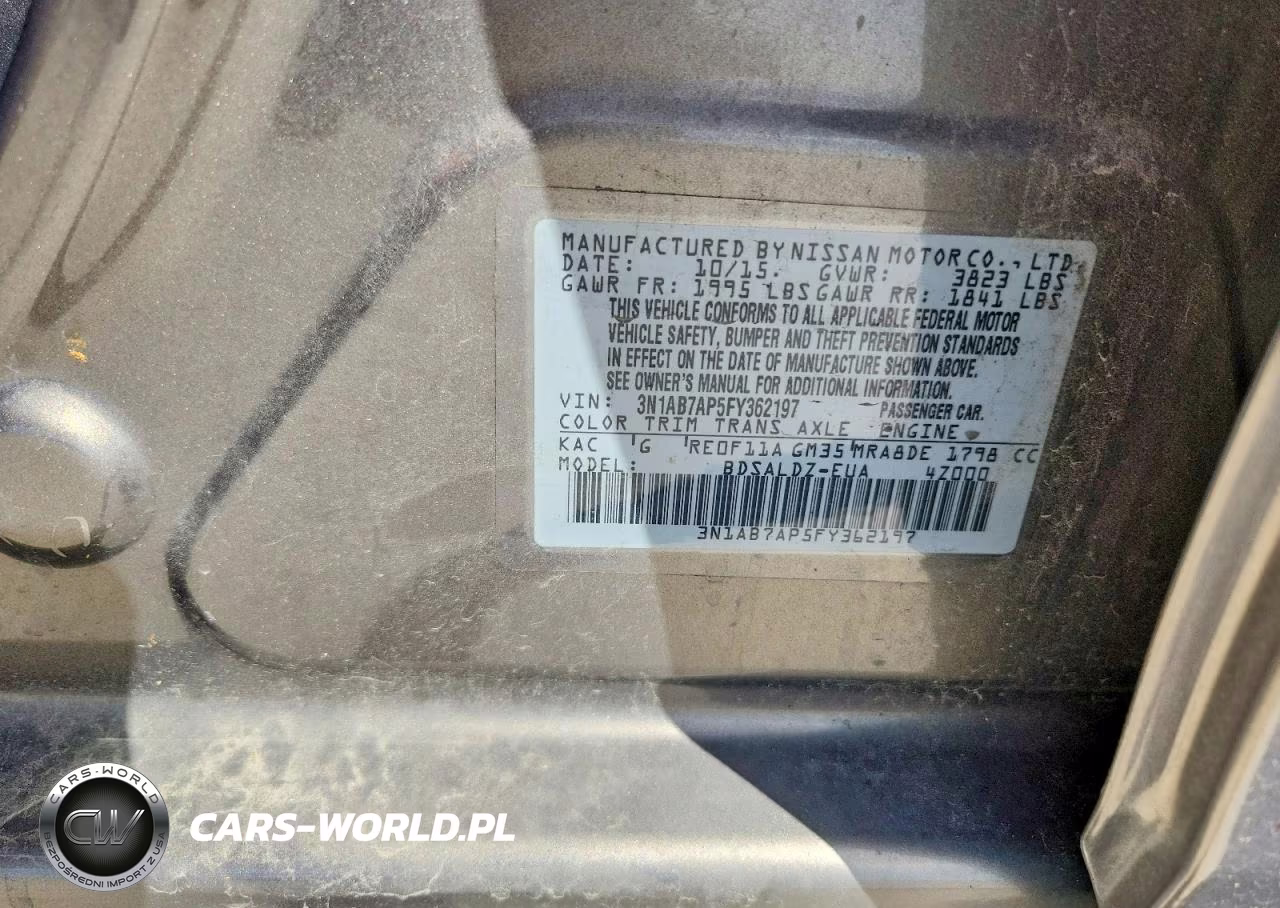 2015 Nissan Sentra Sv VIN:3N1AB7AP5FY362197 - 13
