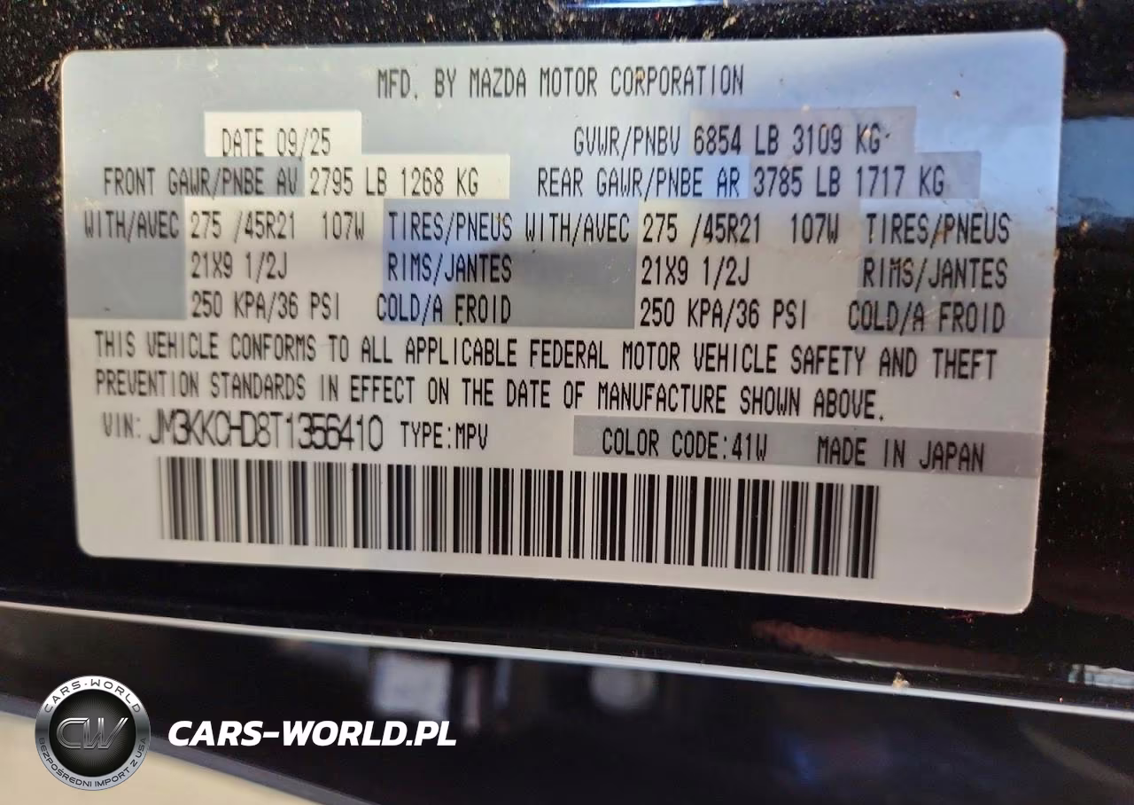 2026 Mazda Cx-90 Premium Sport VIN:JM3KKCHD8T1356410 - 12