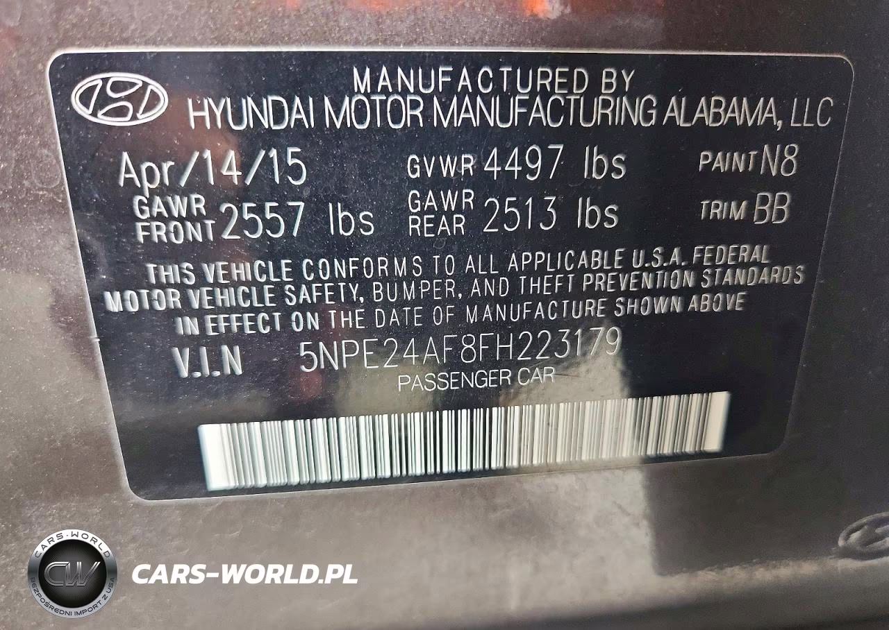 2015 Hyundai Sonata Se VIN:5NPE24AF8FH223179 - 12