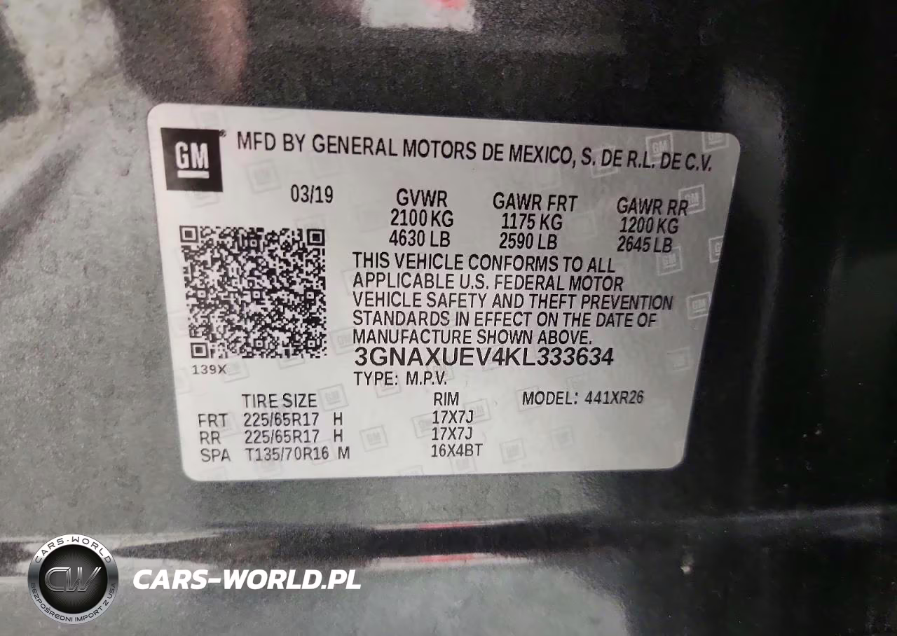2019 Chevrolet Equinox Lt VIN:3GNAXUEV4KL333634 - 14