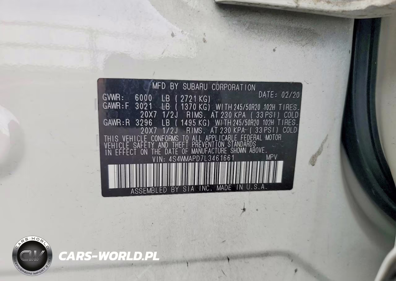 2020 Subaru Ascent Limited VIN:4S4WMAPD7L3461661 - 13