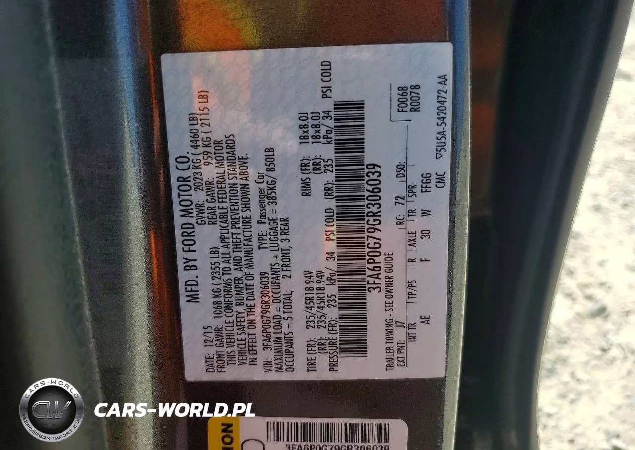 2016 Ford Fusion S VIN:3FA6P0G79GR306039 - 13