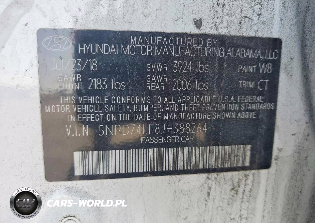 2018 Hyundai Elantra Se VIN:5NPD74LF8JH388264 - 12