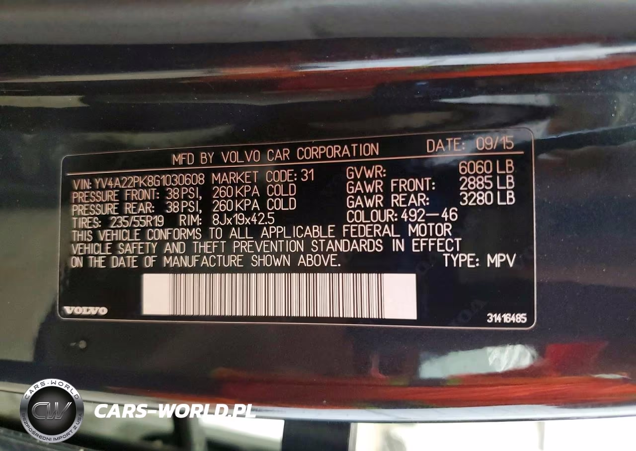 2016 Volvo Xc90 T6 VIN:YV4A22PK8G1030608 - 13