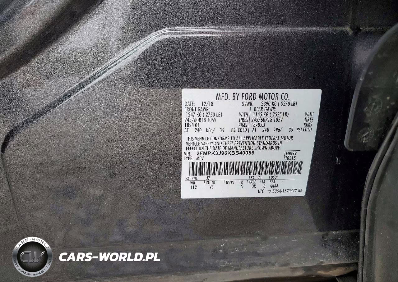 2019 Ford Edge Sel VIN:2FMPK3J96KBB40056 - 13