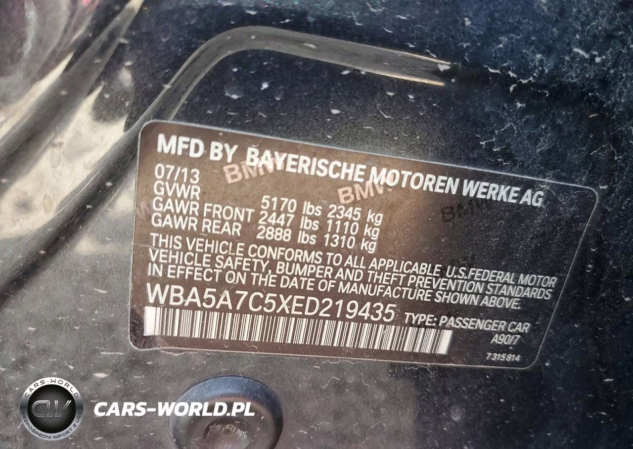 2014 BMW 528 Xi VIN:WBA5A7C5XED219435 - 12